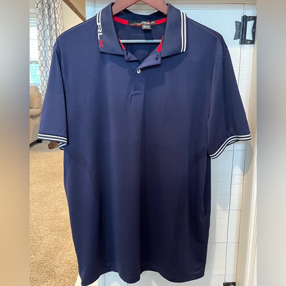 Polo Ralph Lauren RLX Performance XL Navy Blue Golf Polo England